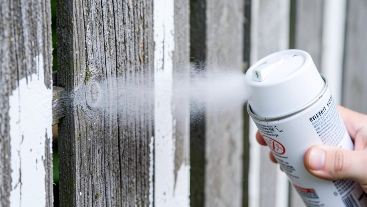 biała farba w sprayu do drewna