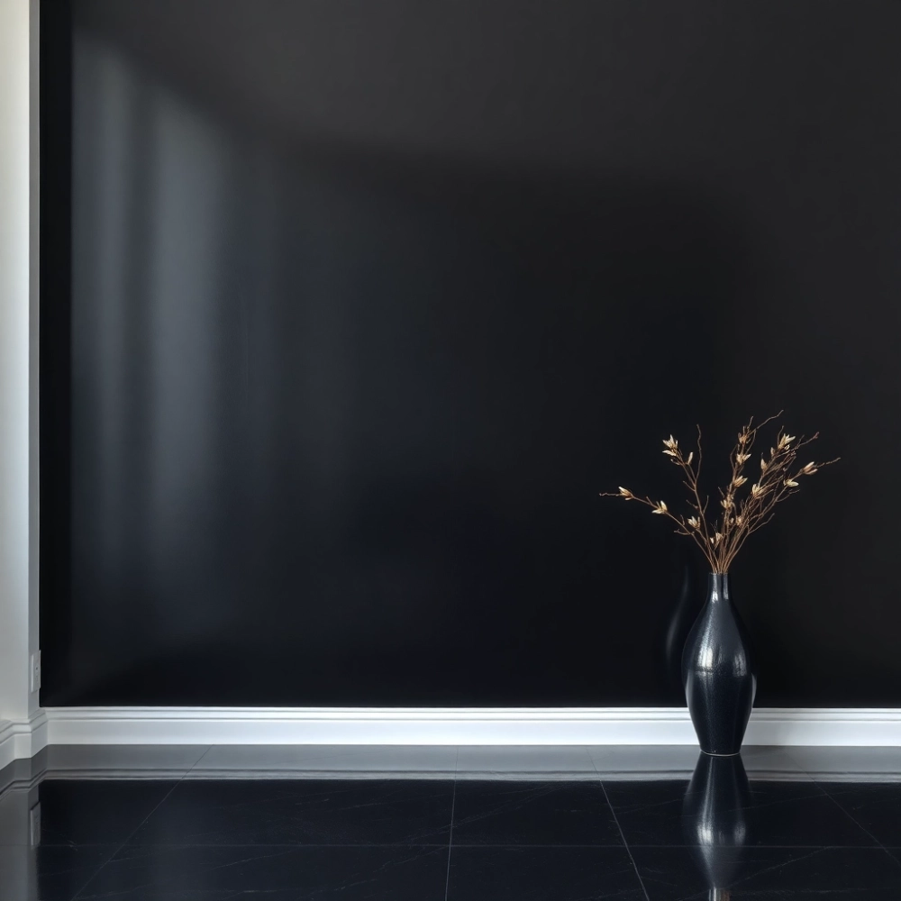 Czarna farbą z połyskiem do ścian