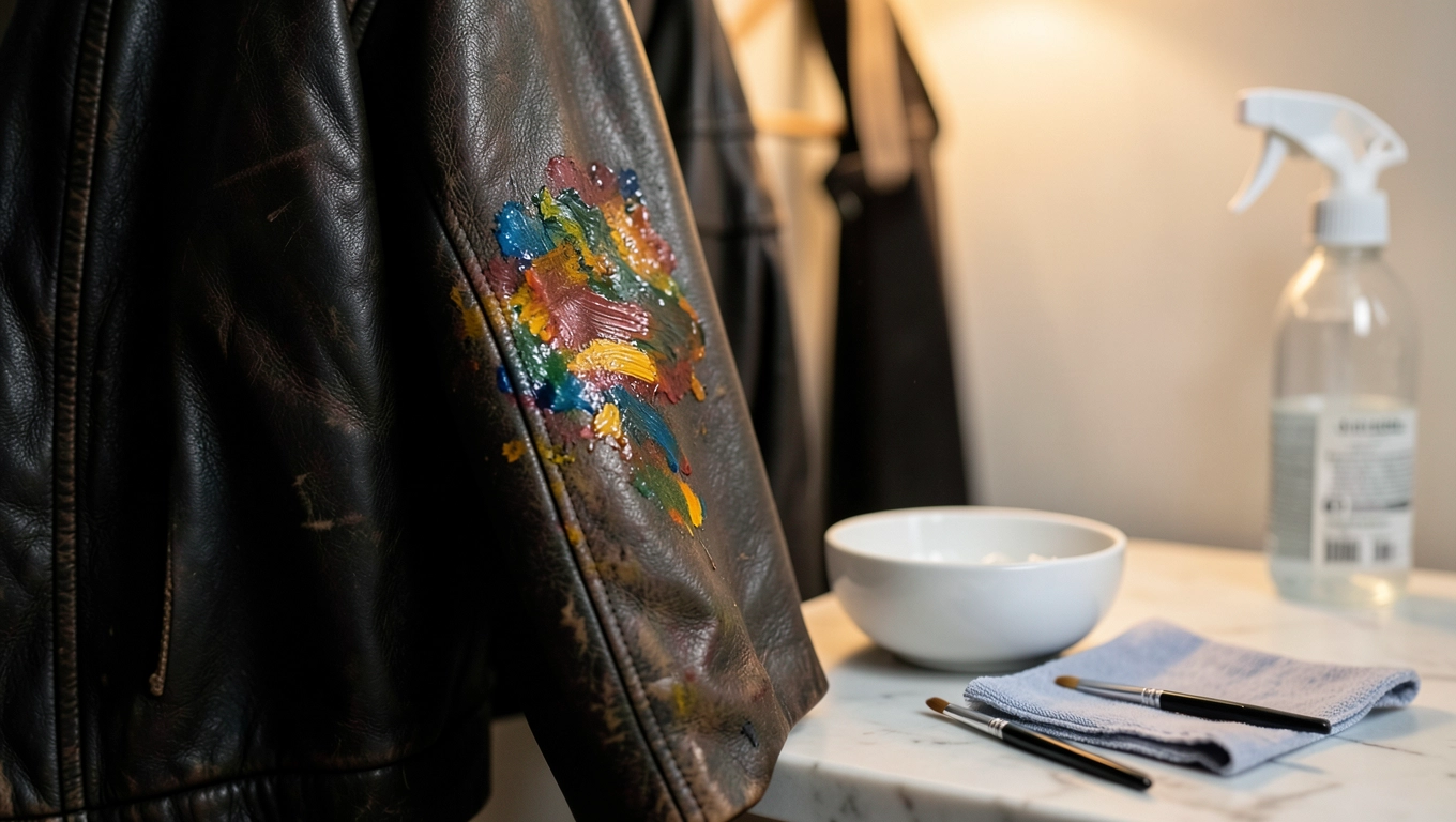 czym zmyc farbe olejna z kurtki
