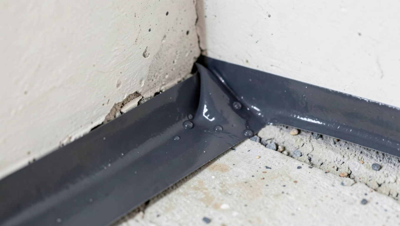 Klejenie narożników maty hydroizolacyjnej