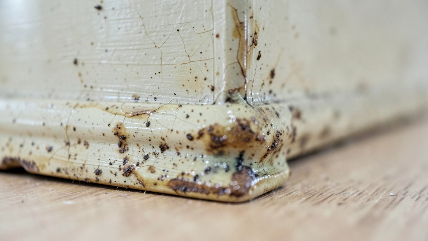 Konserwacja dolnej części ściany po malowaniu olejem