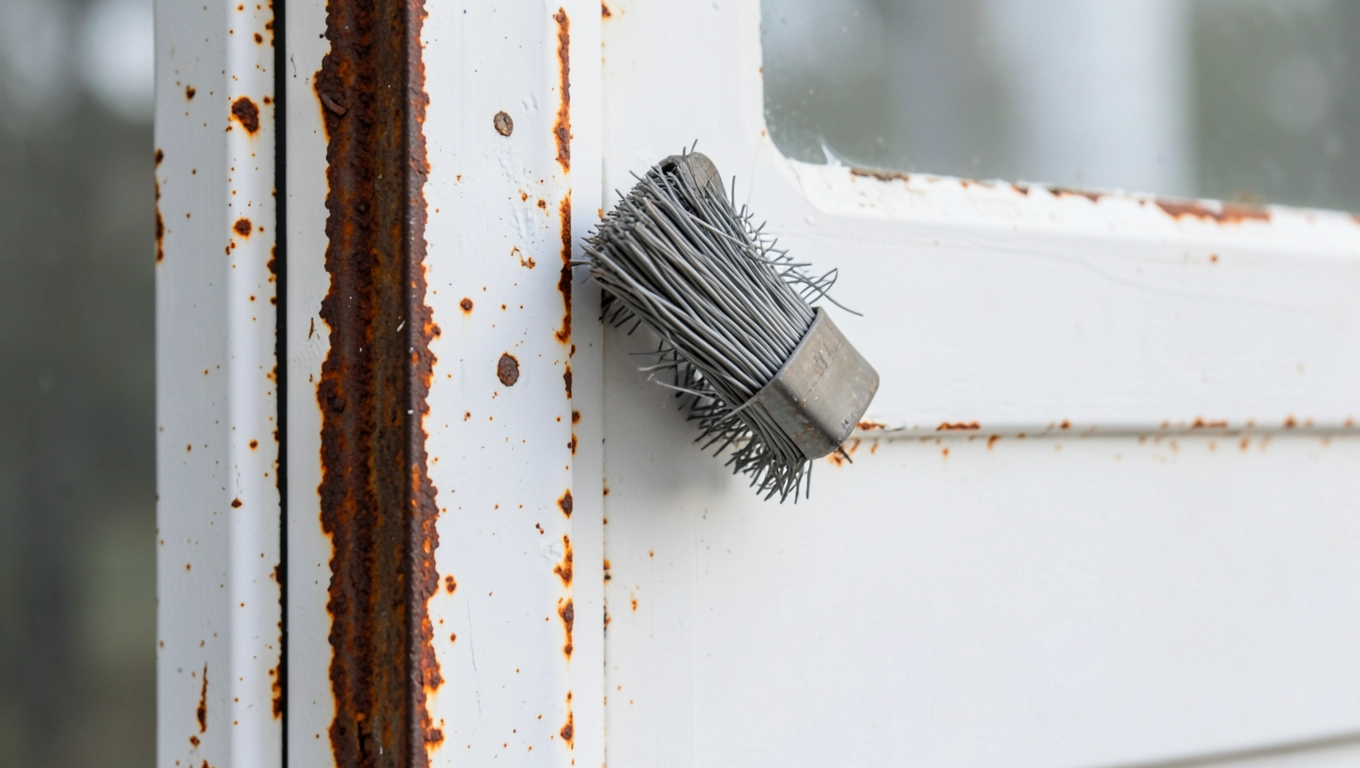 Malowanie rdzy białą farbą bez gruntowania futryn