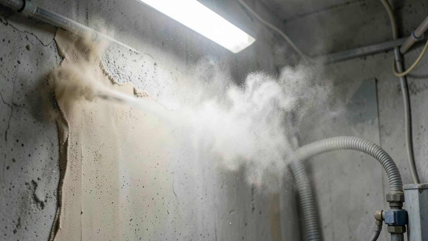 Mechaniczne usuwanie farby chlorokauczukowej z betonu
