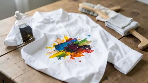 czym sprac farbe olejna z ubran