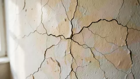 popękana farba na ścianie