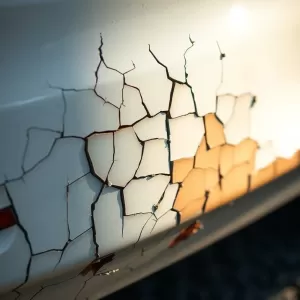 Popękany lakier na zderzaku