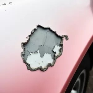 Zdarty lakier na samochodzie