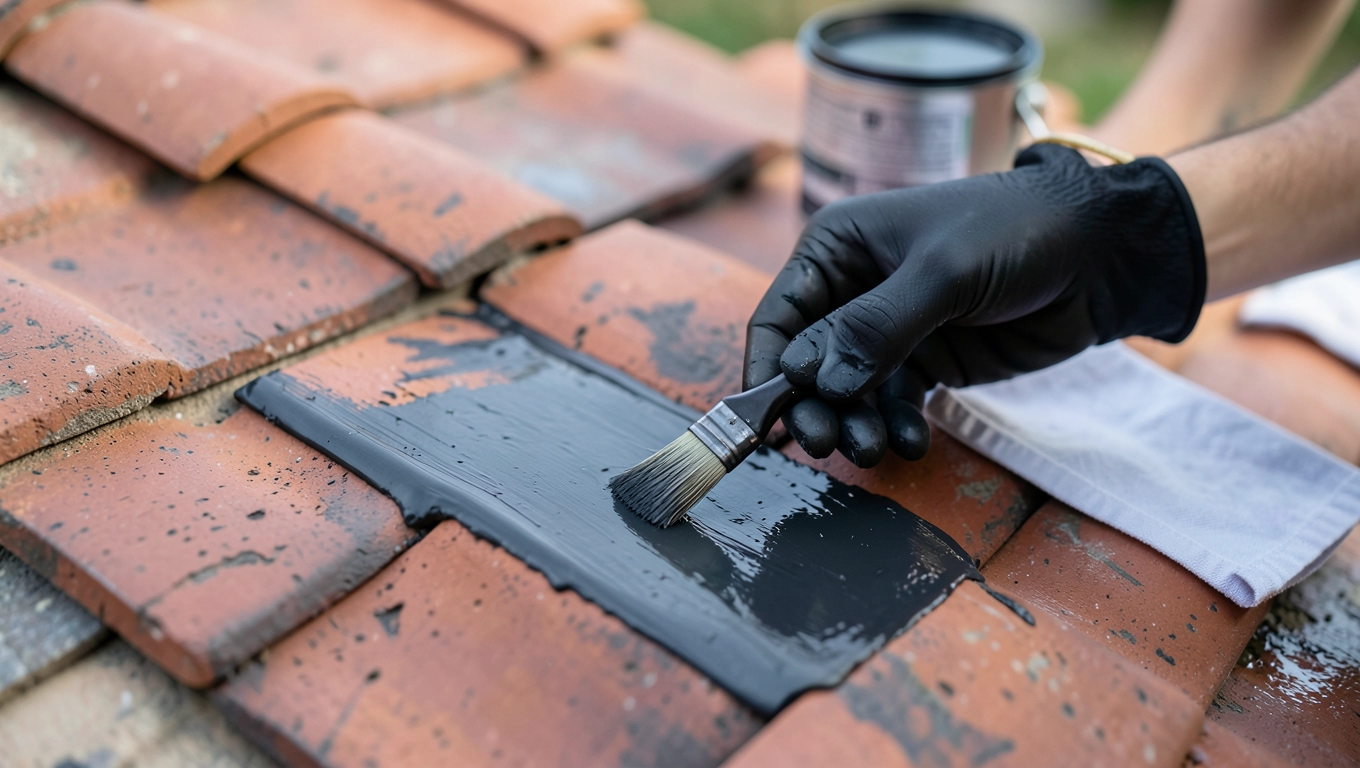 Malowanie dachówki ceramicznej na czarno krok po kroku